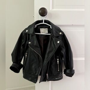 ❤️Zara - Kids Black Faux Leather Jacket EUC